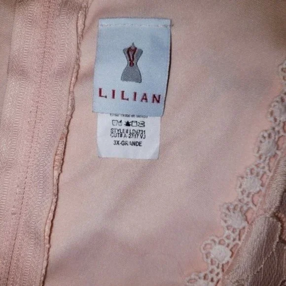 Lillian Peach Lace Fit And Flare Dress - Picture 5 of 7